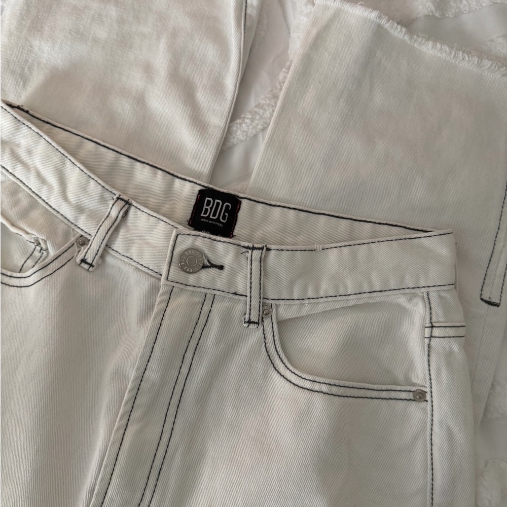 BDG White Pants with Denim Detailing - Picture 3 of 15